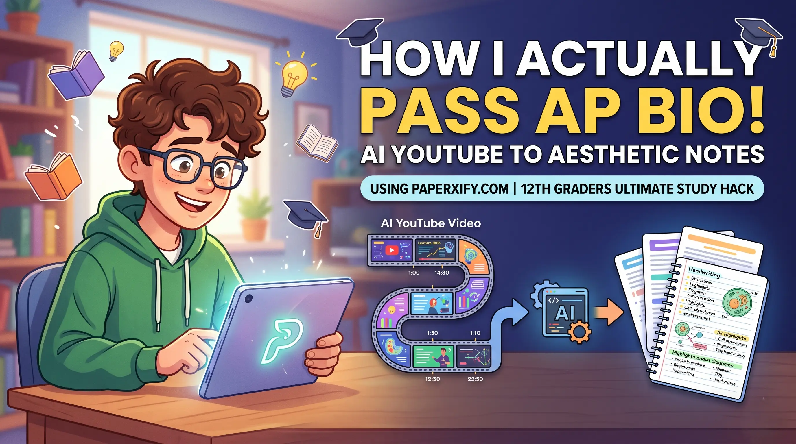 How to Turn Long YouTube Videos into Beautiful Notes Using Paperxify.com (My 12th Grade Lifesaver)